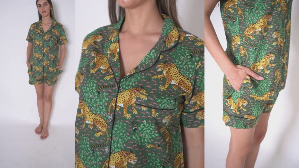 Jungle Green cotton Shorts Set