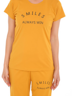 Gudnini Tencel T-Shirt With Pyjama Set ,Half Sleeves Top With Pajama Sleepwear for Women