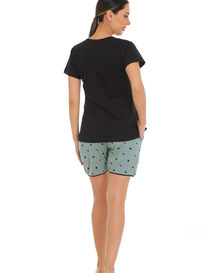 Black Olive Cotton Short Set