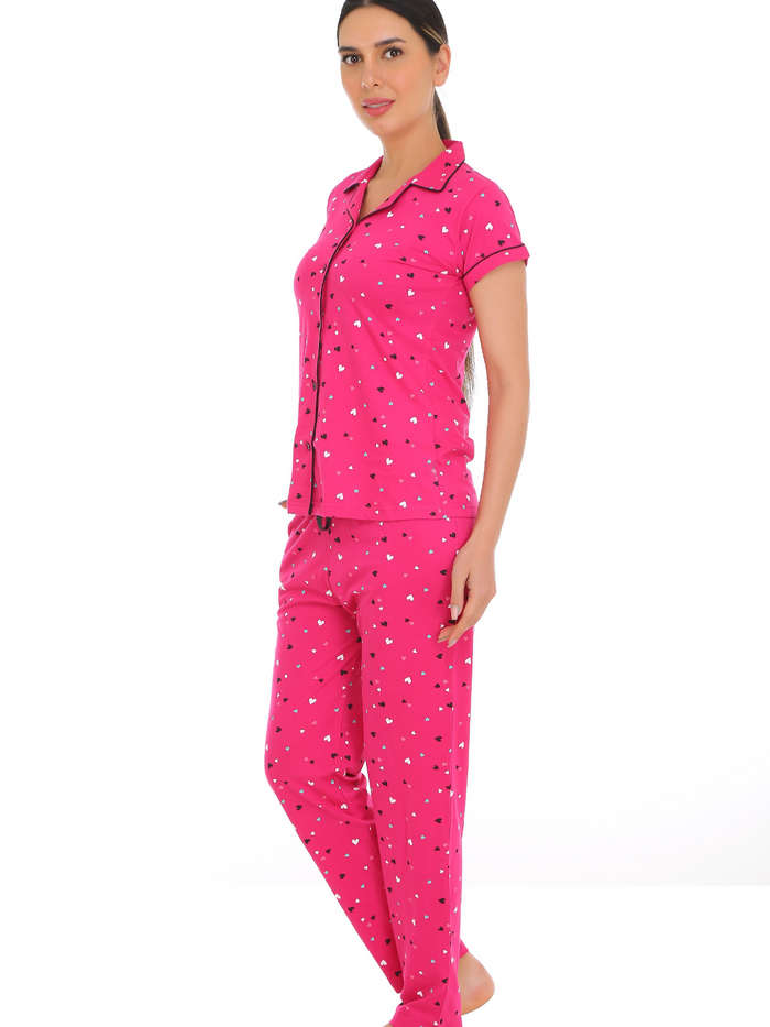 Pink Button Down Pajama Set