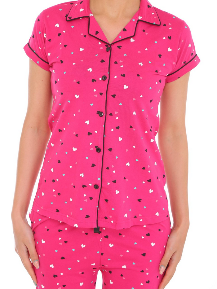 Pink Button Down Pajama Set