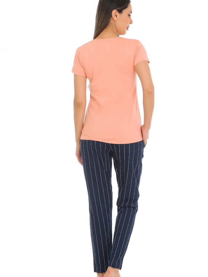 Peach T-Shirt Pajama Set