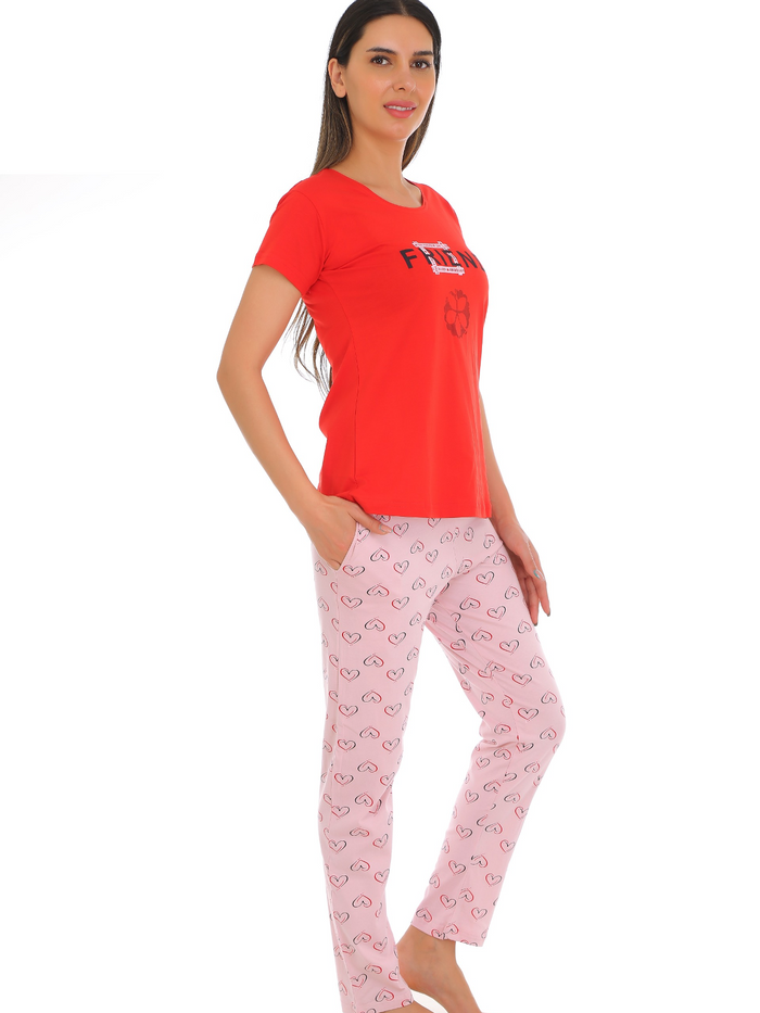 Red T-Shirt Pajama Set