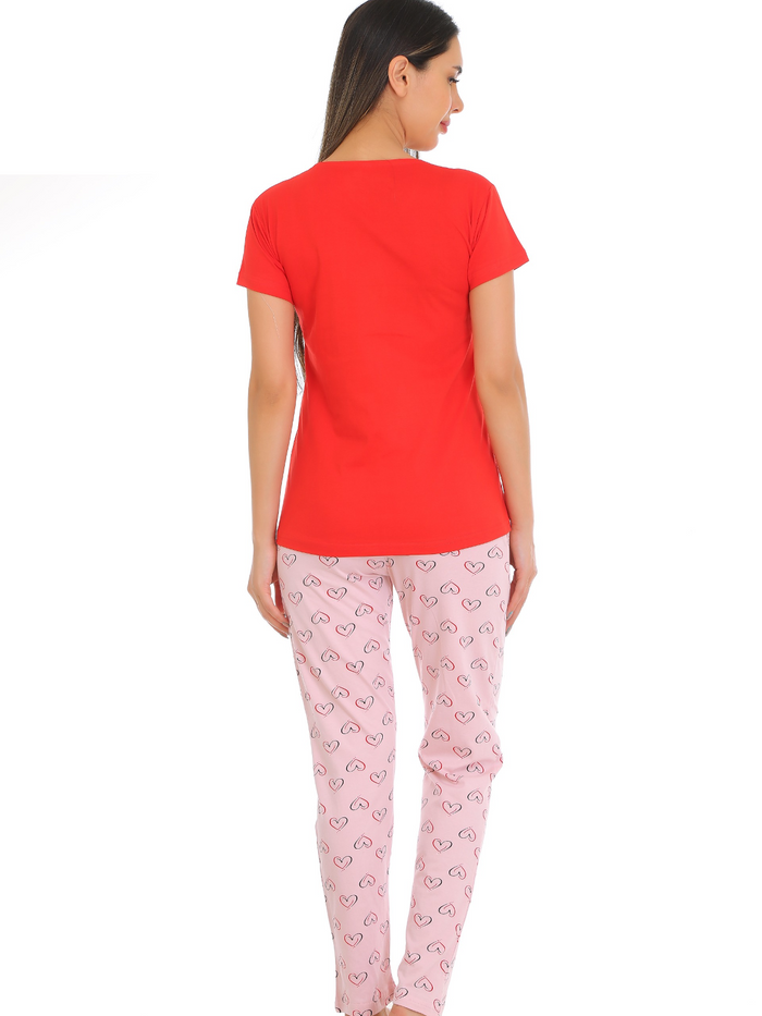 Red T-Shirt Pajama Set