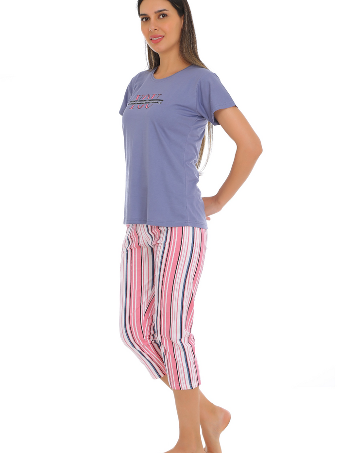 Lavender Hosiery Capri Set