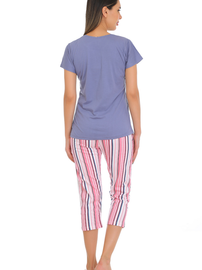 Lavender Hosiery Capri Set