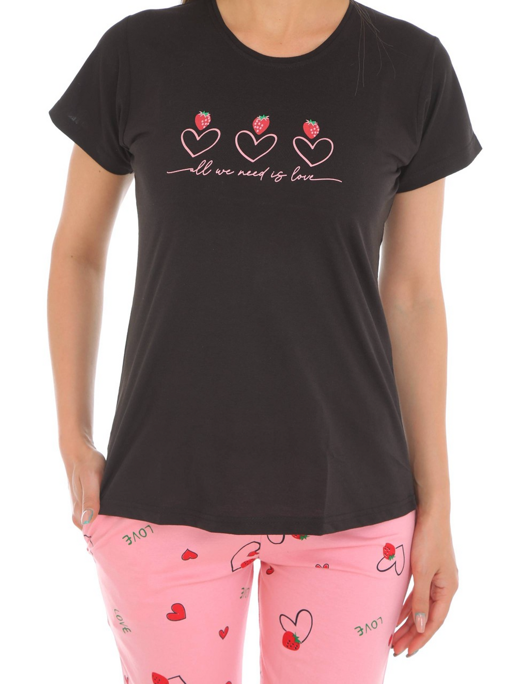 Gudnini Hosiery Printed Capri Set,Half Sleeves Tshirt With Capri Night Suit Sleepwear Nightwear Nightdress Loungewear for Women