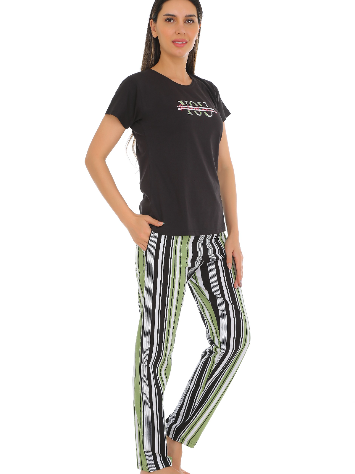 Snuggle Fit T-Shirt Stripes Pajamas