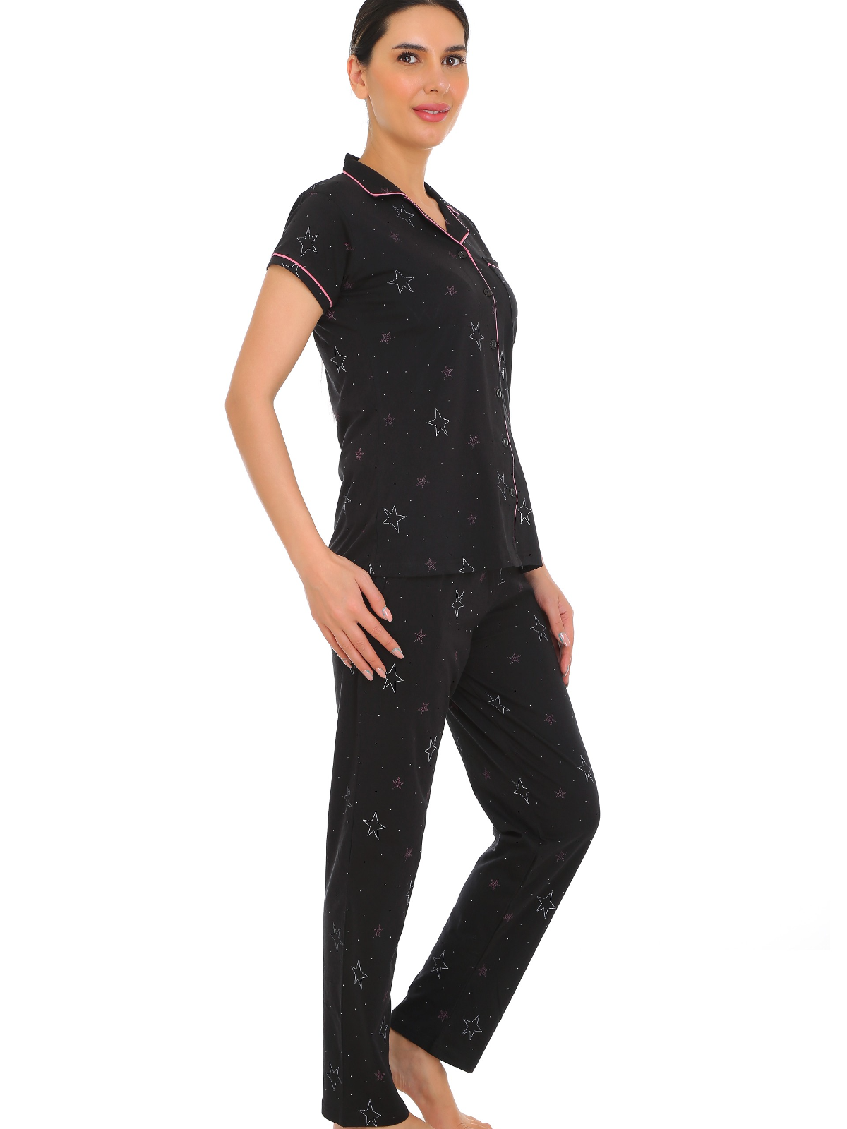 Midnight Comfort Button Down PJs