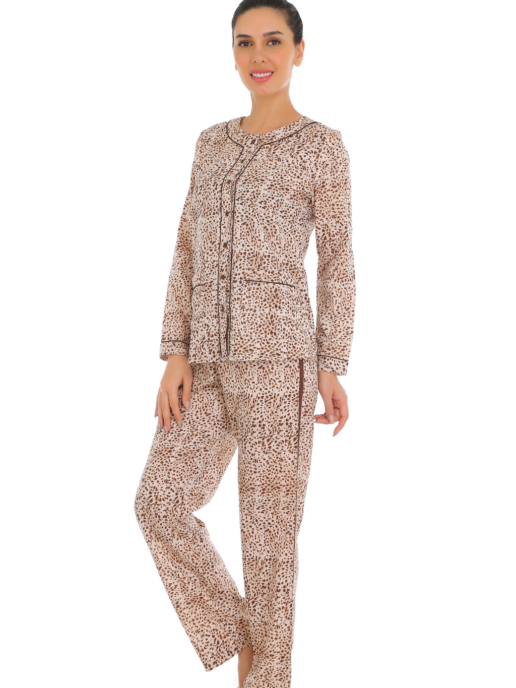 Henley collar luxe nightwear